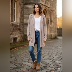 Koolaburra By UGG Beige Cardigan Baggy Oversized XL Hooded